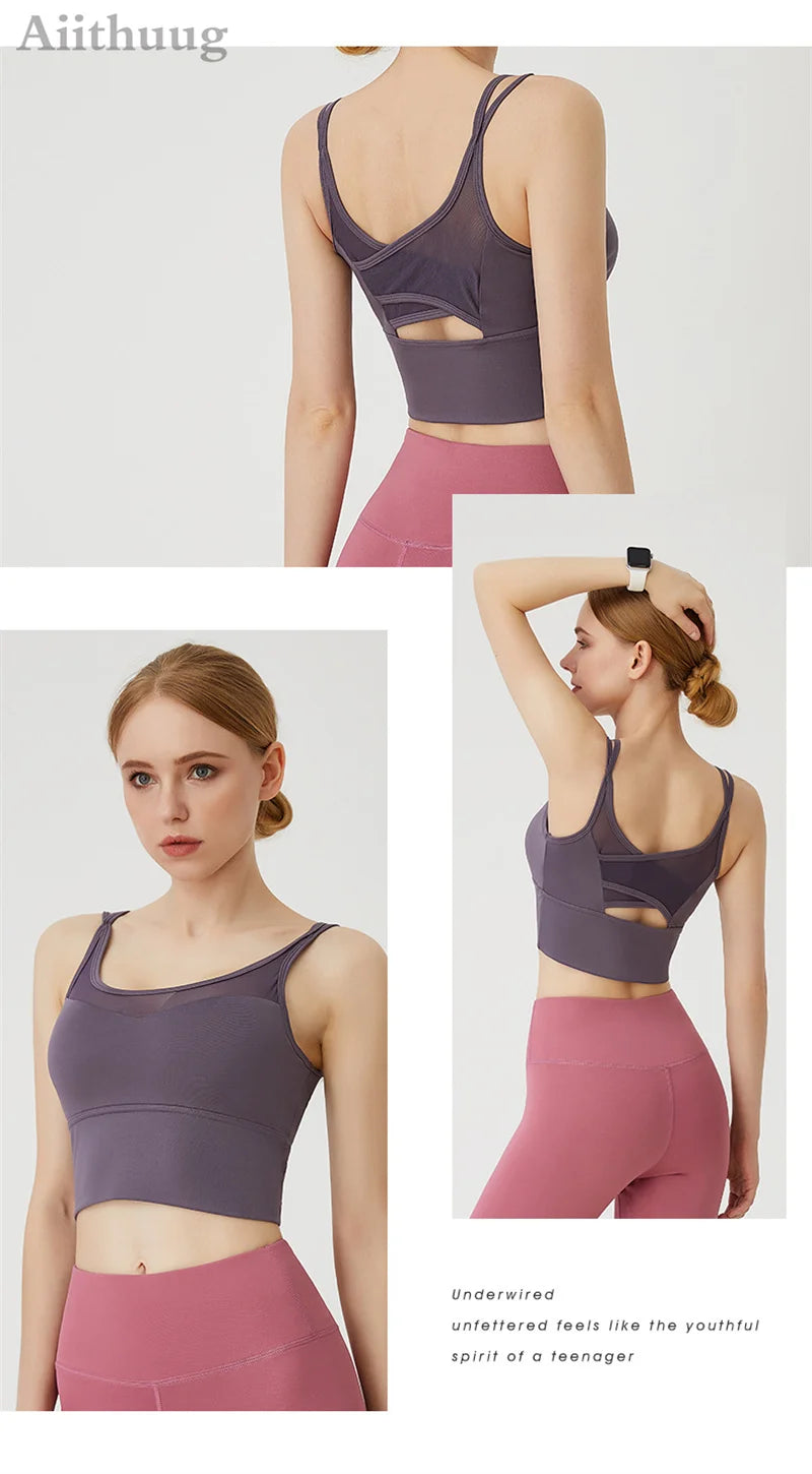 Women Sports Bra Longline Padded