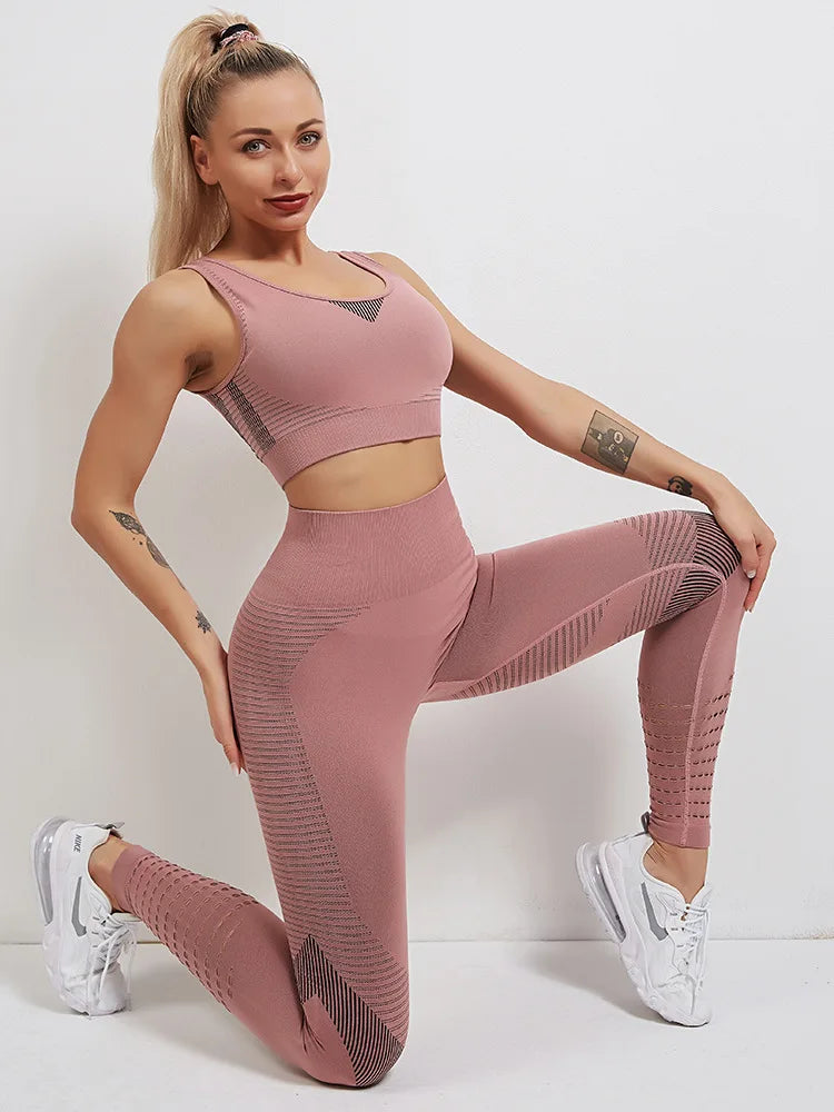 Women Yoga Set High Waist Leggings