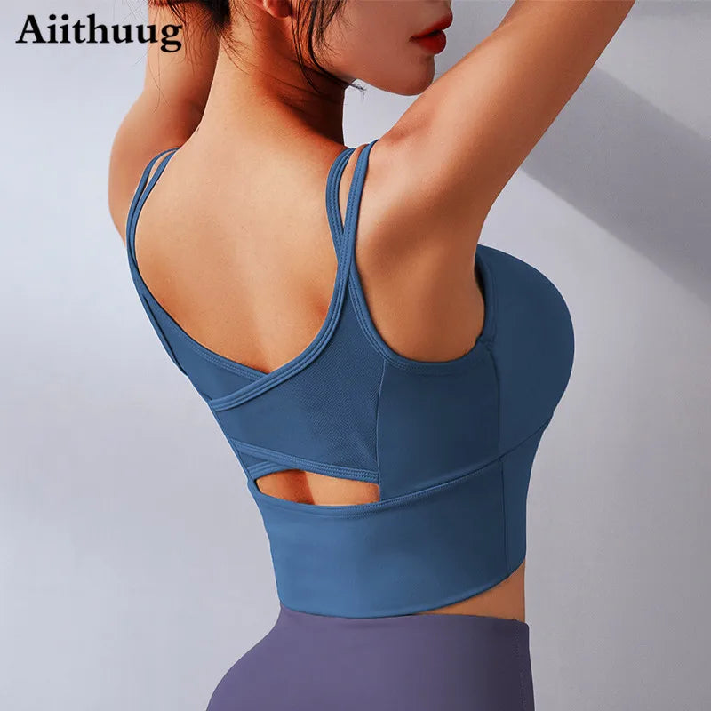 Women Sports Bra Longline Padded