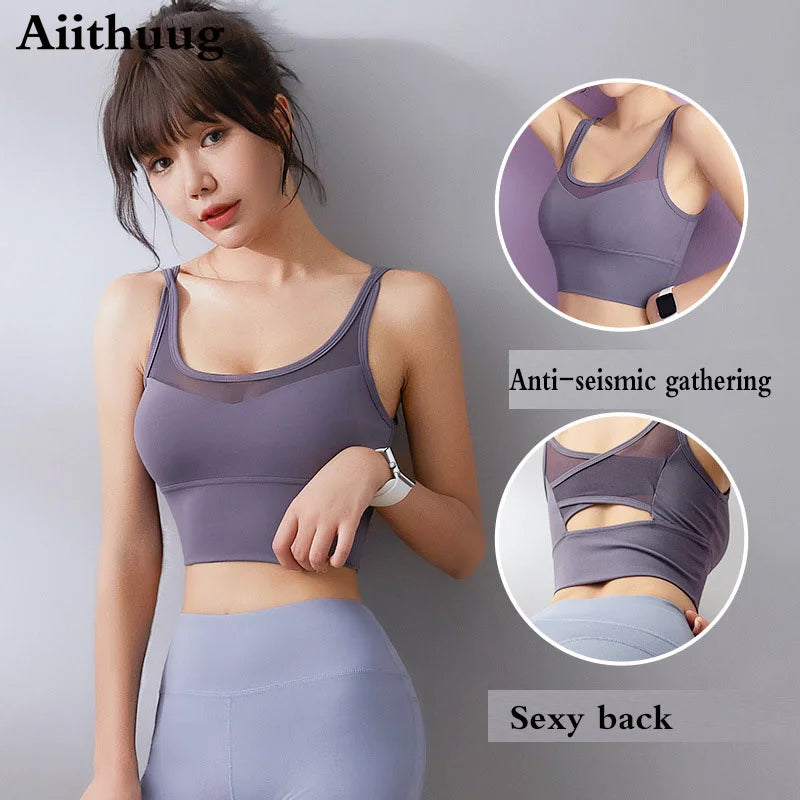 Women Sports Bra Longline Padded