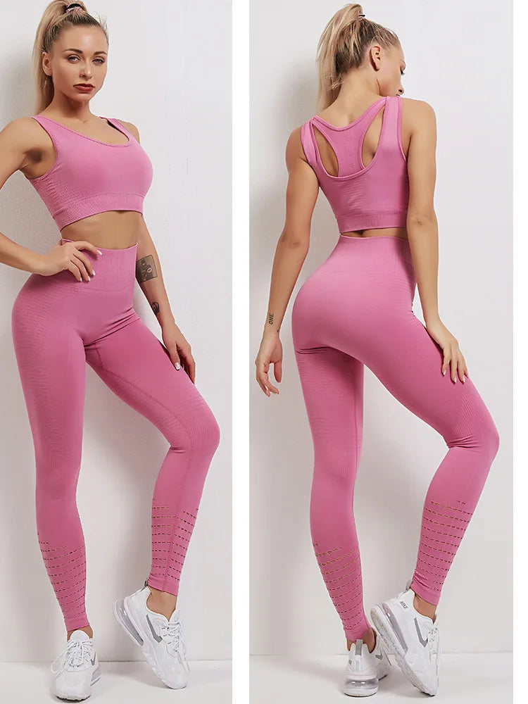 Women Yoga Set High Waist Leggings