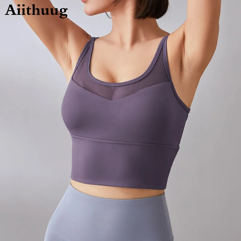 Women Sports Bra Longline Padded