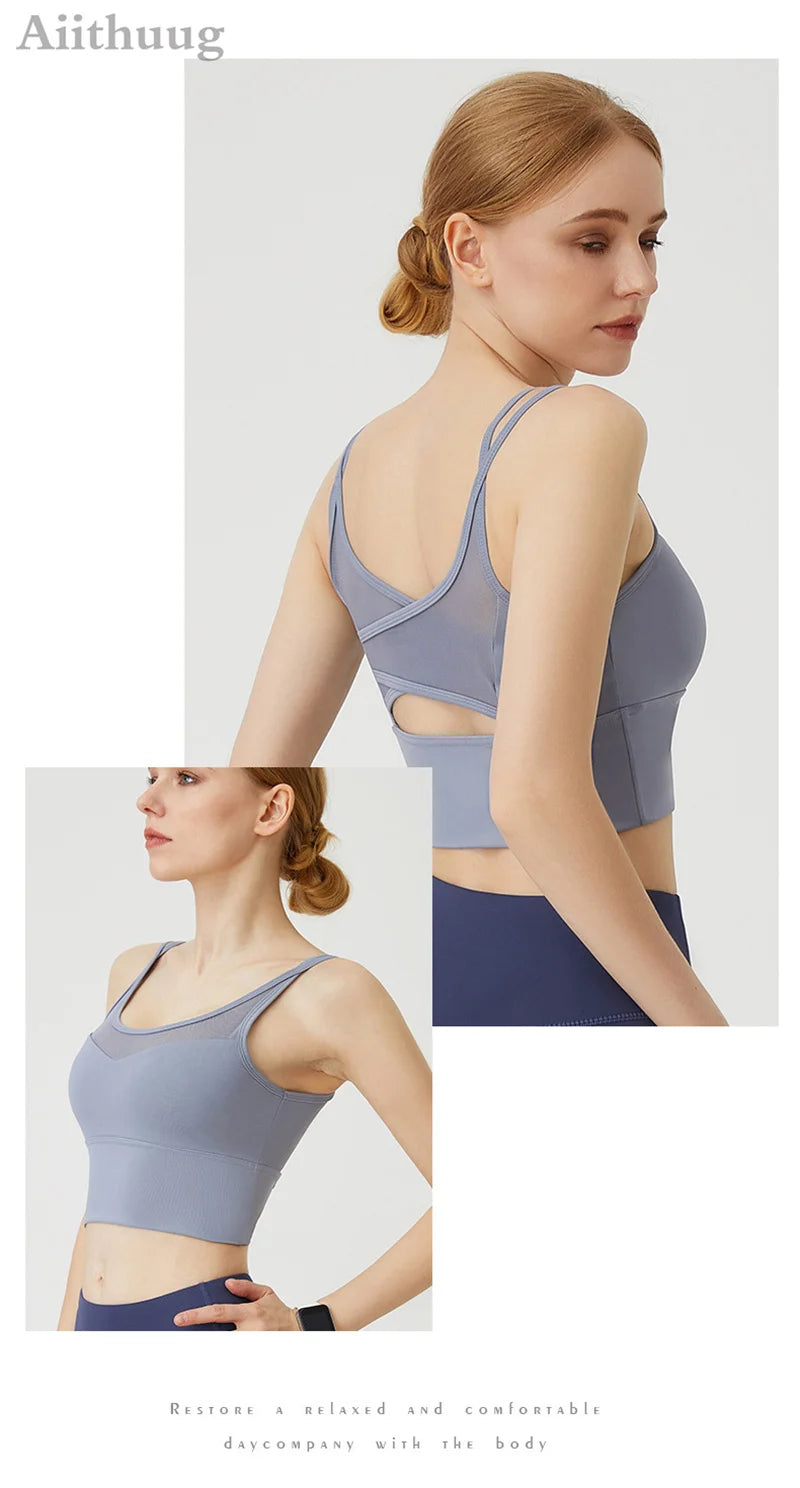 Women Sports Bra Longline Padded
