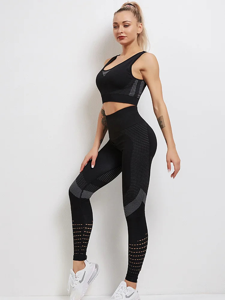 Women Yoga Set High Waist Leggings