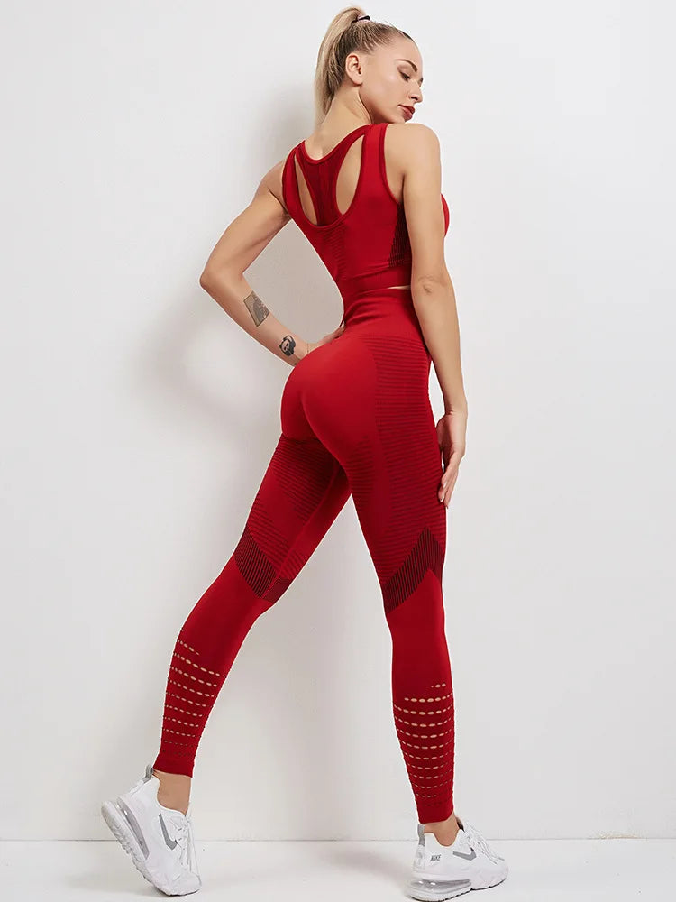 Women Yoga Set High Waist Leggings