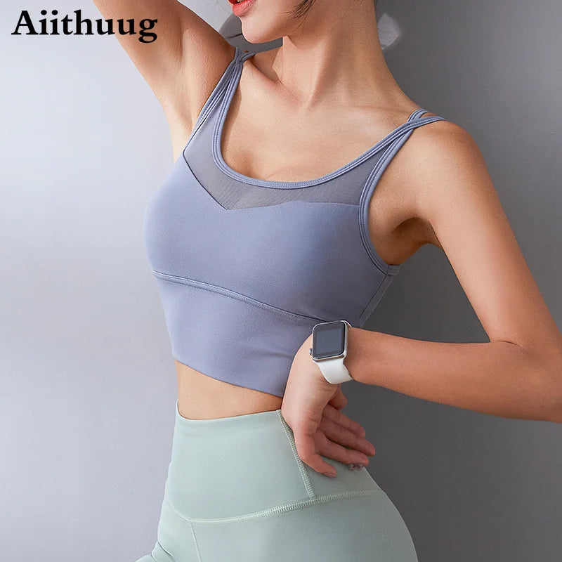 Women Sports Bra Longline Padded