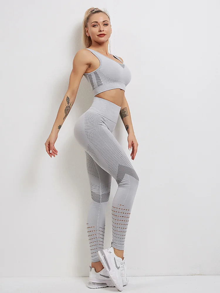 Women Yoga Set High Waist Leggings
