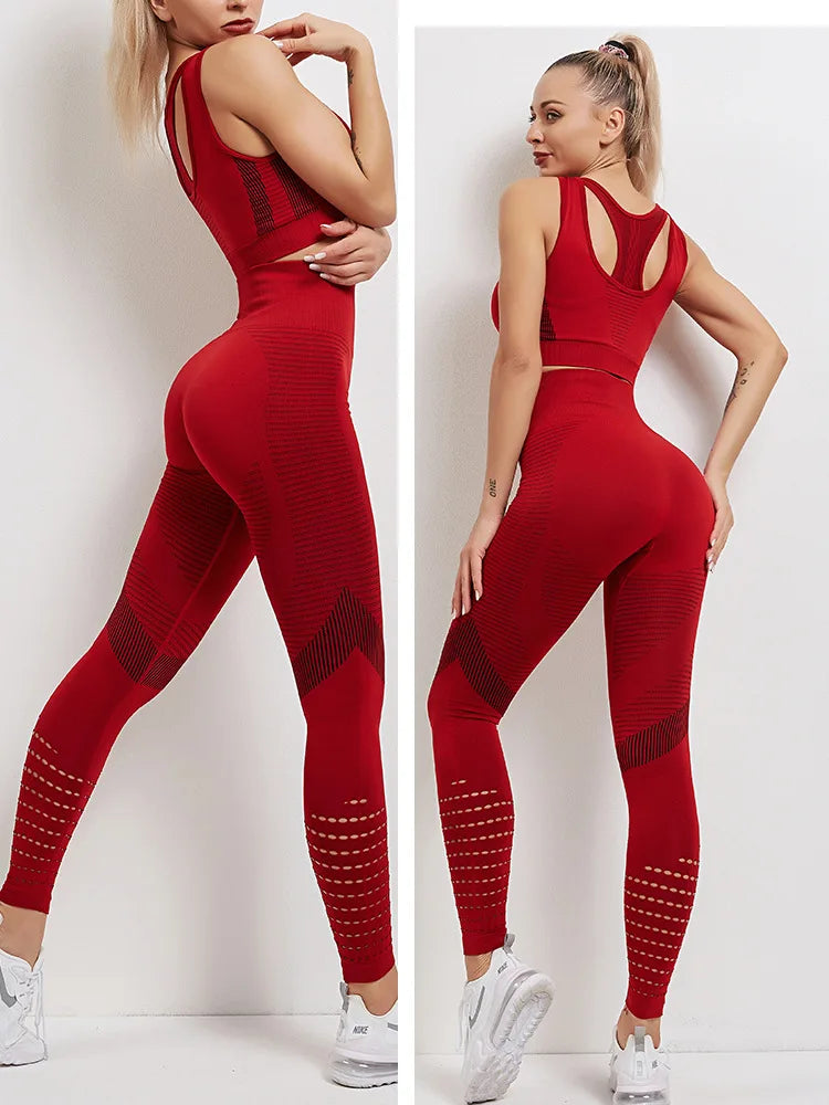 Women Yoga Set High Waist Leggings