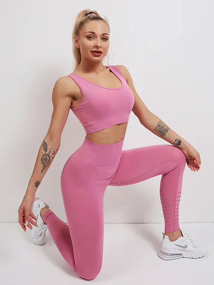 Women Yoga Set High Waist Leggings