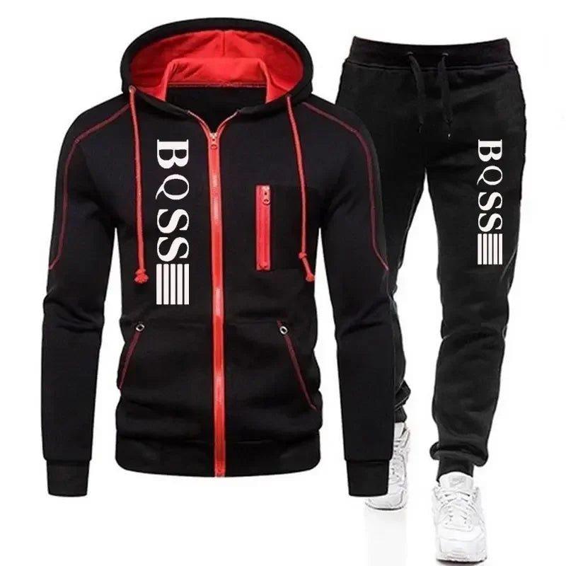 Men Tracksuit Jacket Sweatpants Set