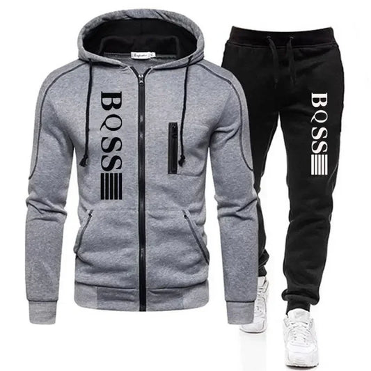 Men Tracksuit Jacket Sweatpants Set