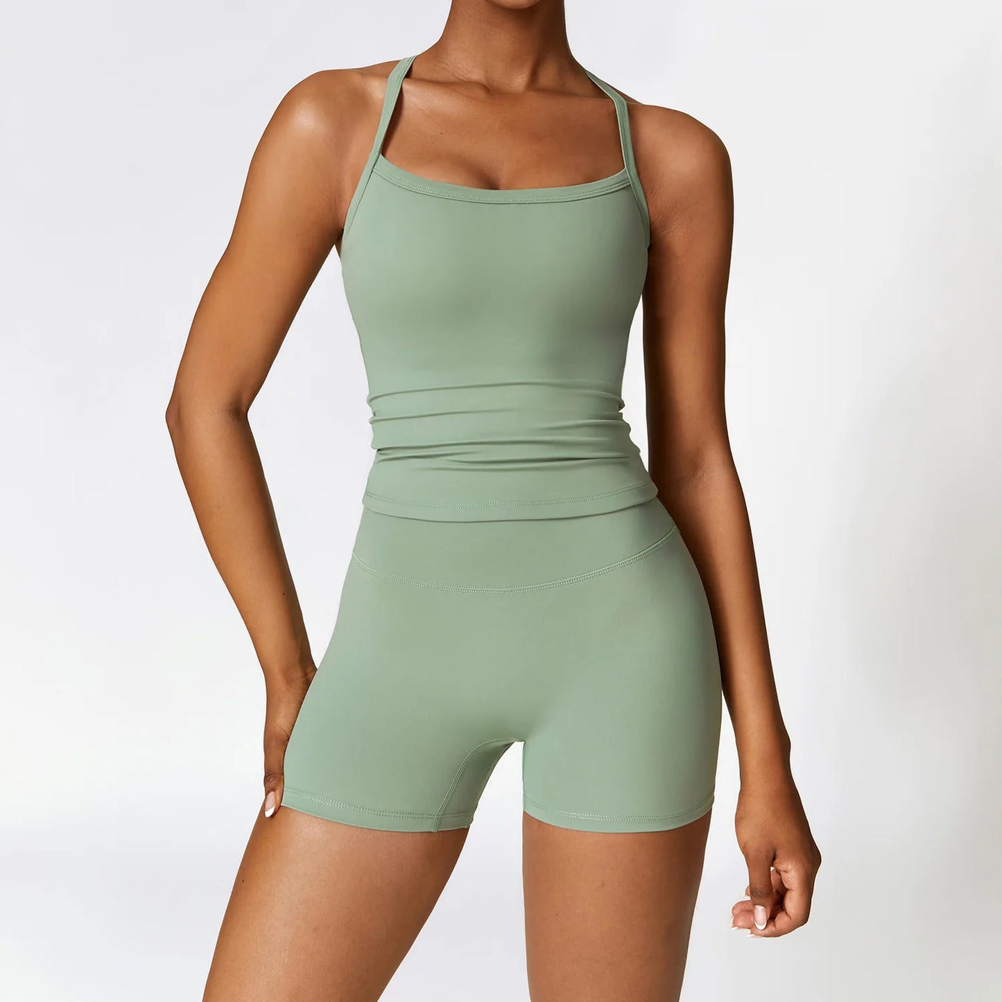 Women Yoga Set Crop Leggings