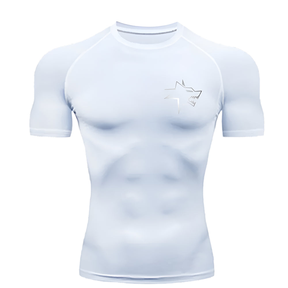 Men Training Shirt Compression Tights Set