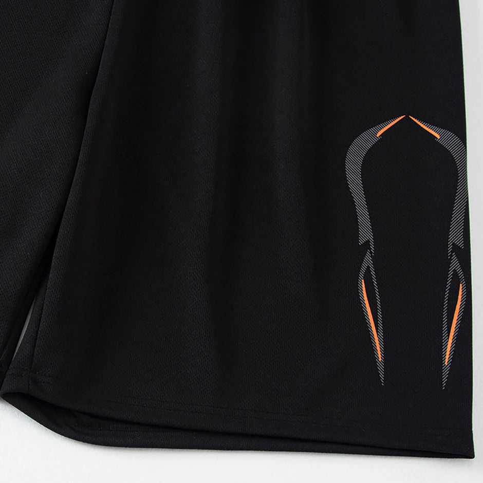 Men Sports Set Mesh Shirt Shorts