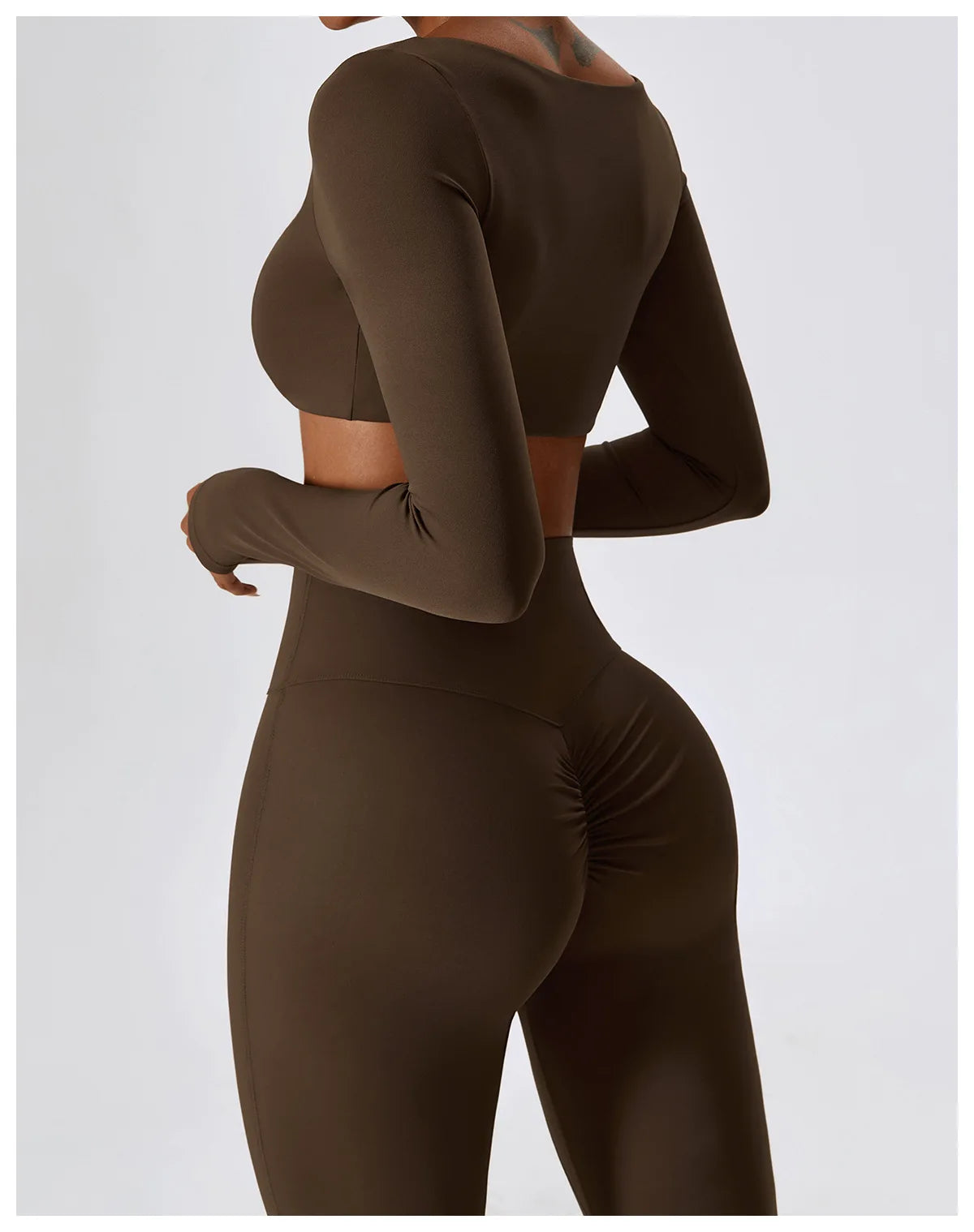 Women Tracksuit Yoga Set Crop Leggings