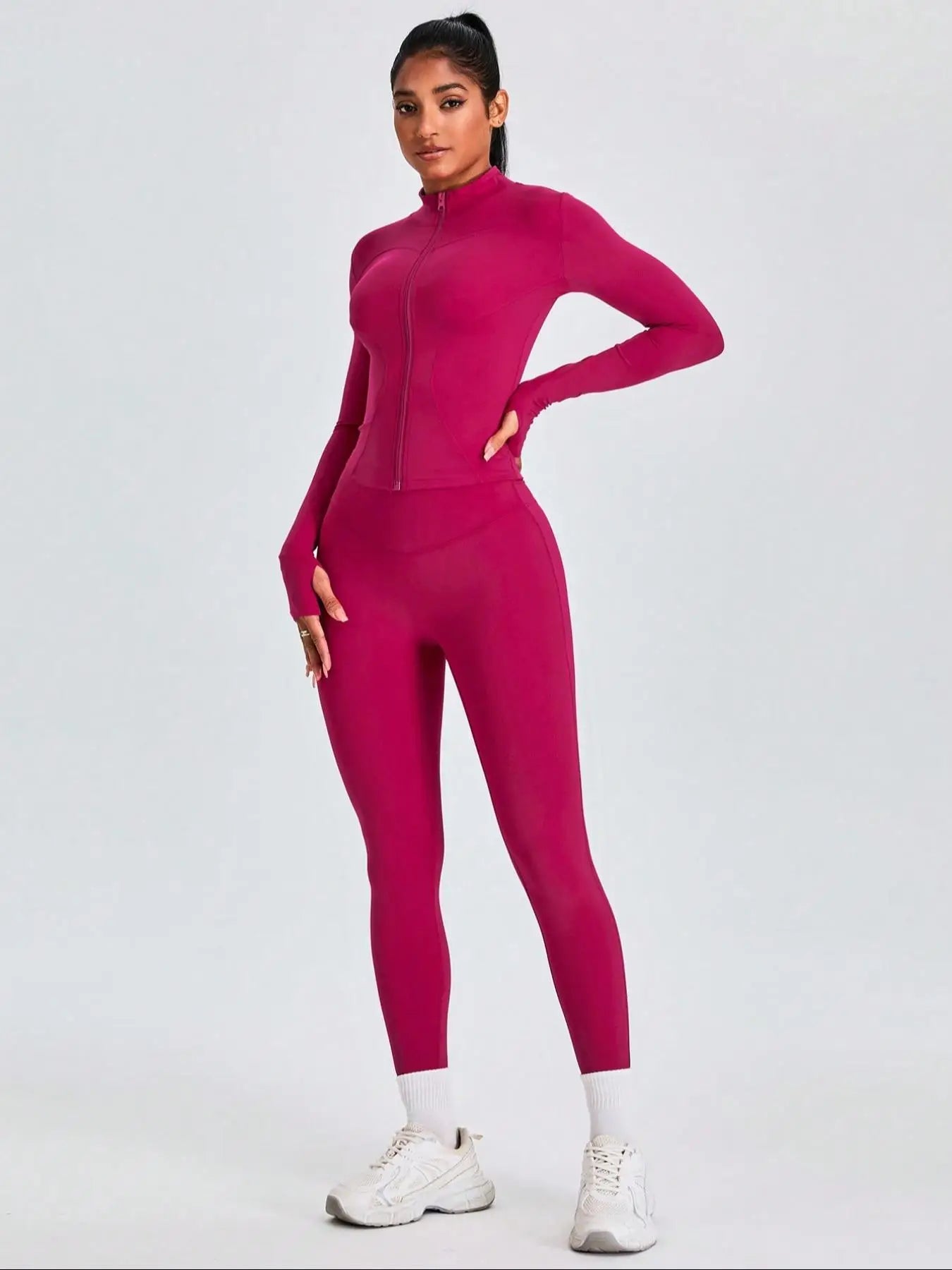 Women Tracksuit Zip Jacket Leggings Set