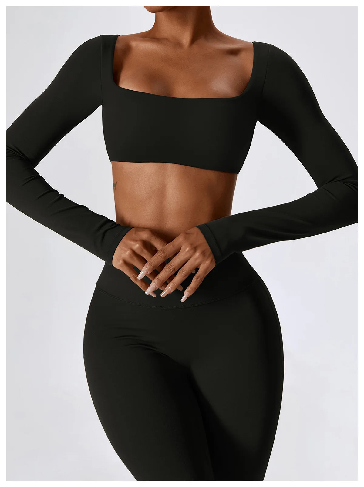 Women Tracksuit Yoga Set Crop Leggings
