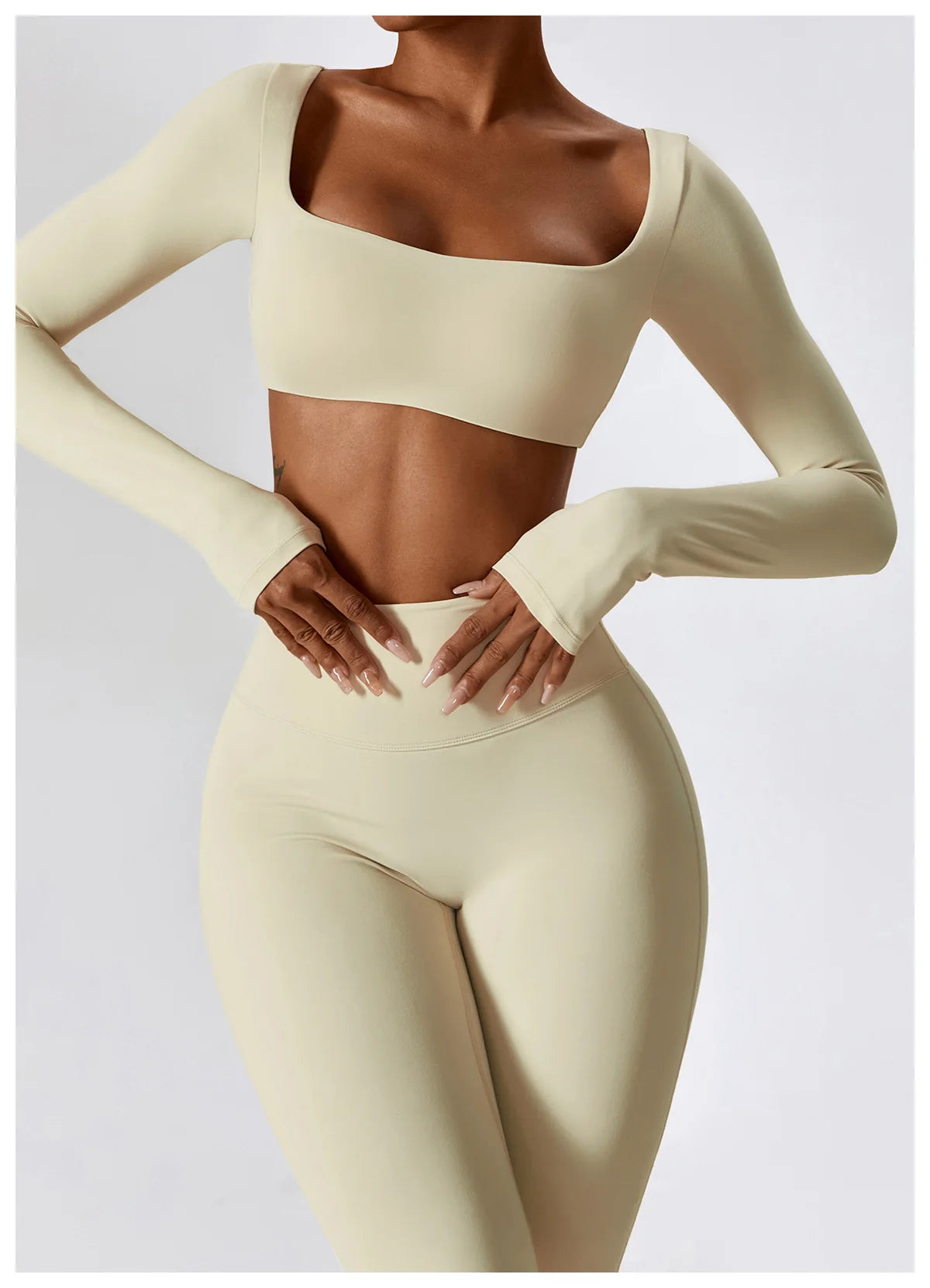 Women Tracksuit Yoga Set Crop Leggings