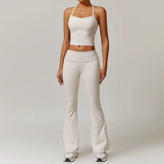 Women Yoga Set Crop Leggings