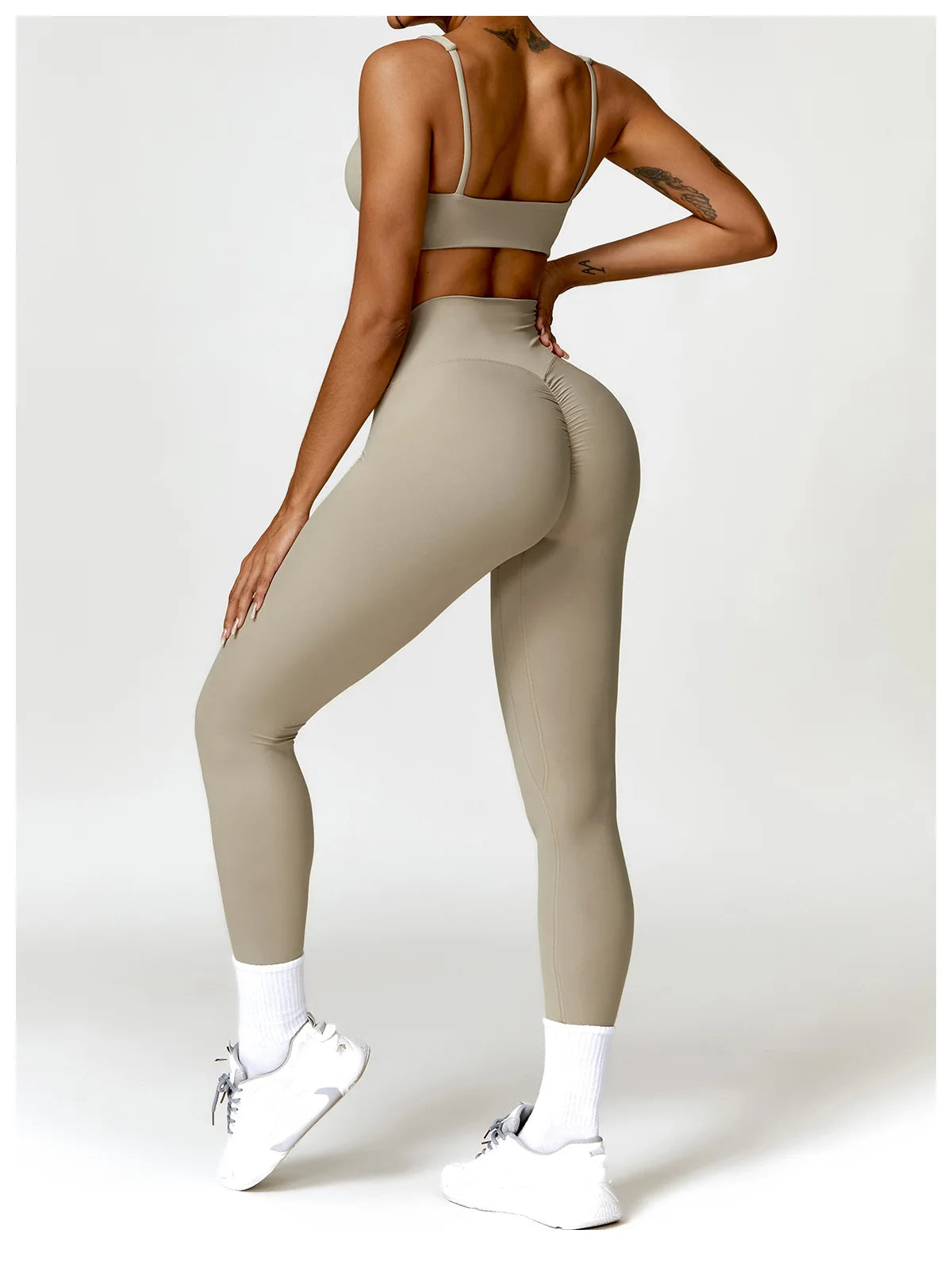 Women Yoga Set Long Sleeve Bra Leggings
