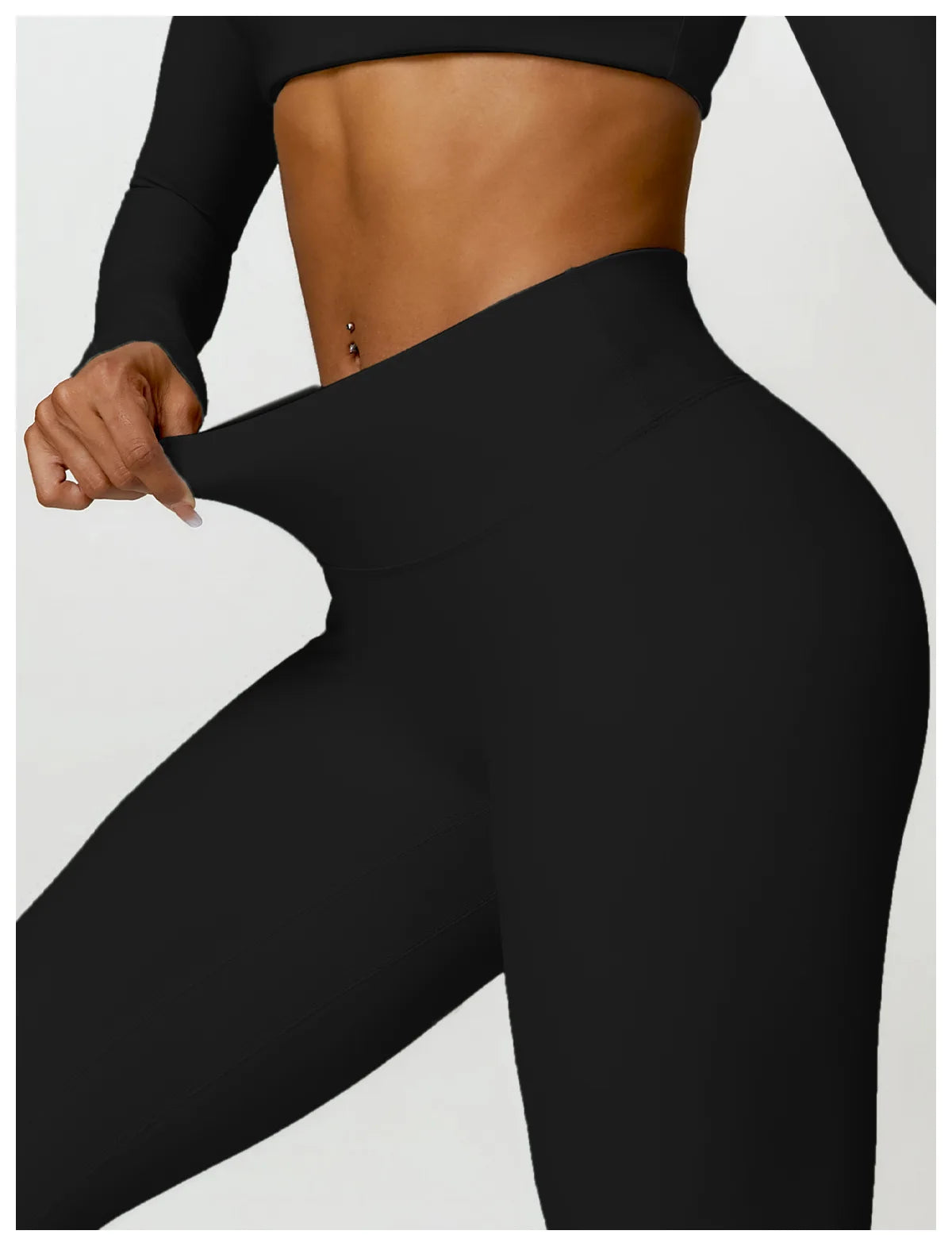 Women Yoga Set Long Sleeve Bra Leggings