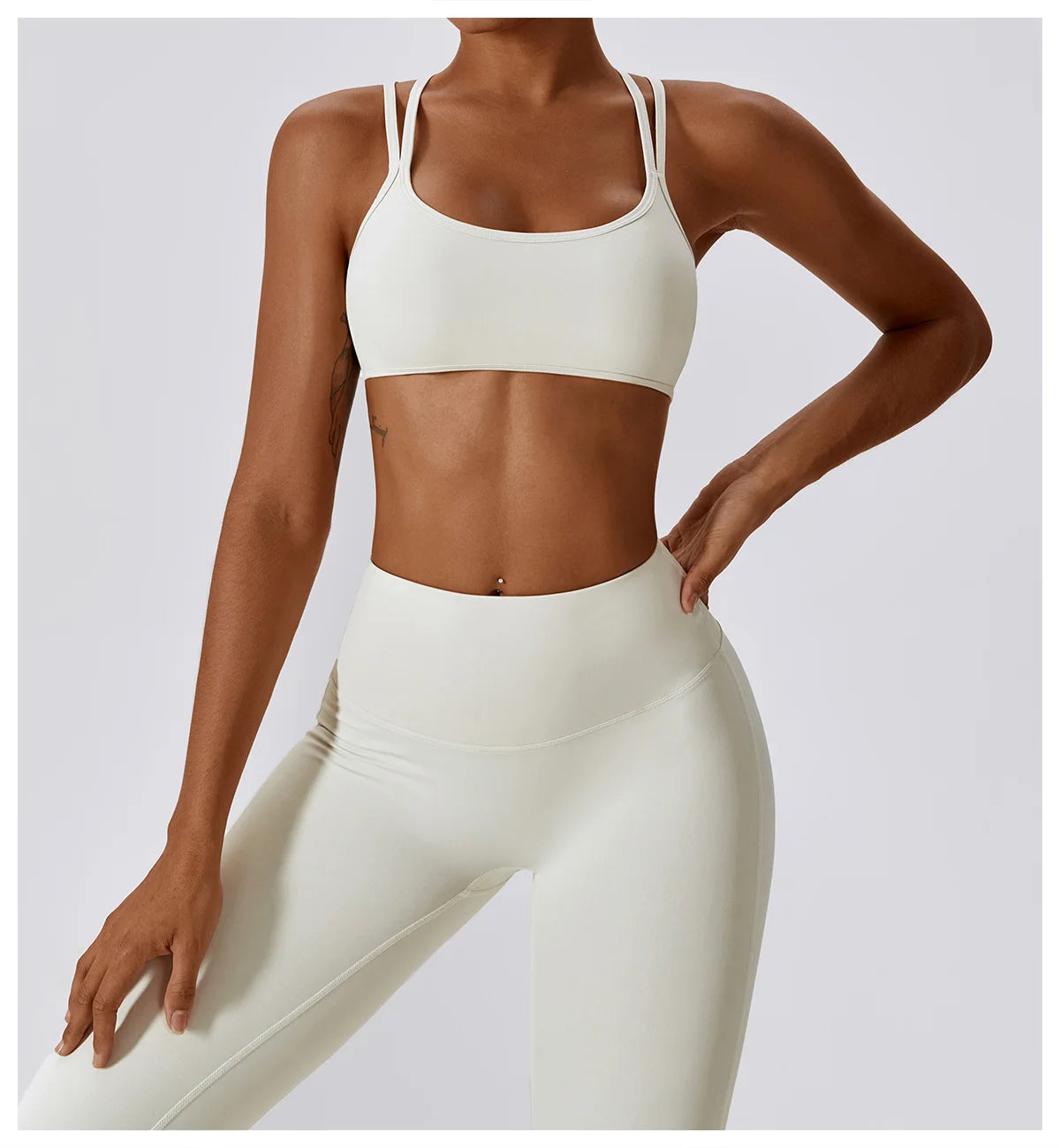 Women Yoga Set Nude Bra Leggings