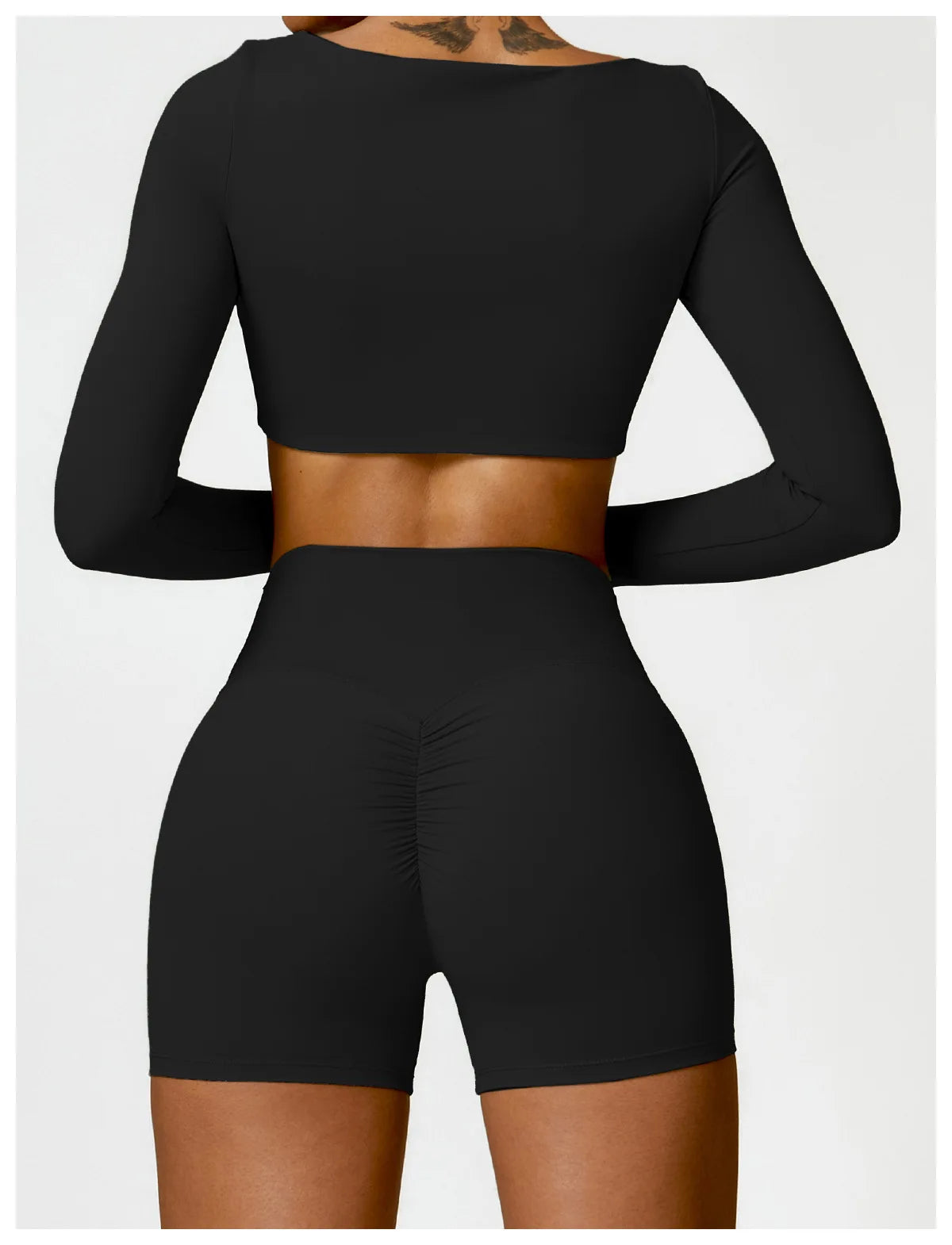 Women Yoga Set Long Sleeve Bra Leggings