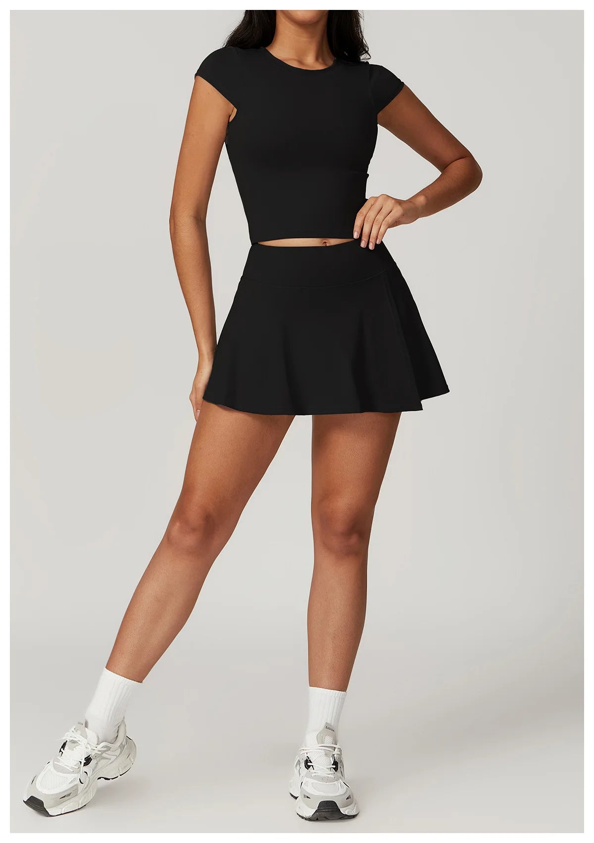 Women Yoga Set Leggings Skirt