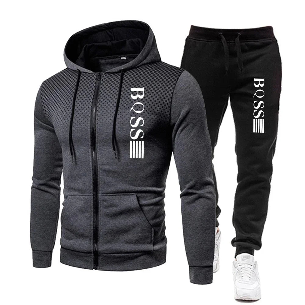 Men Tracksuit Hoodie Sweatpants Set