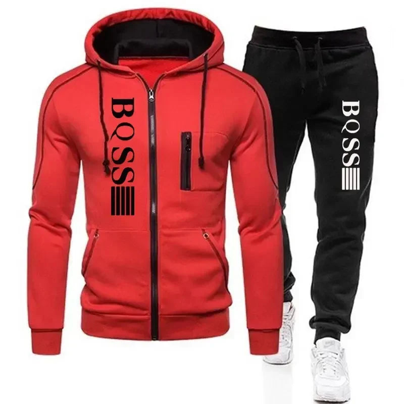 Men Tracksuit Jacket Sweatpants Set