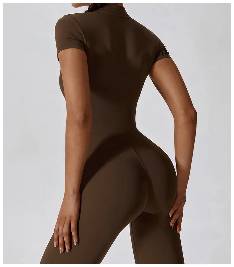 Women Jumpsuit Zipper Yoga Suit