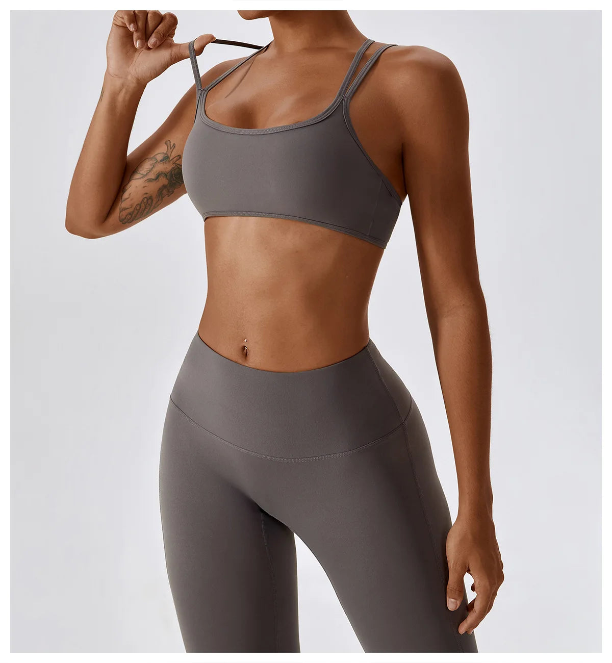 Women Yoga Set Nude Bra Leggings