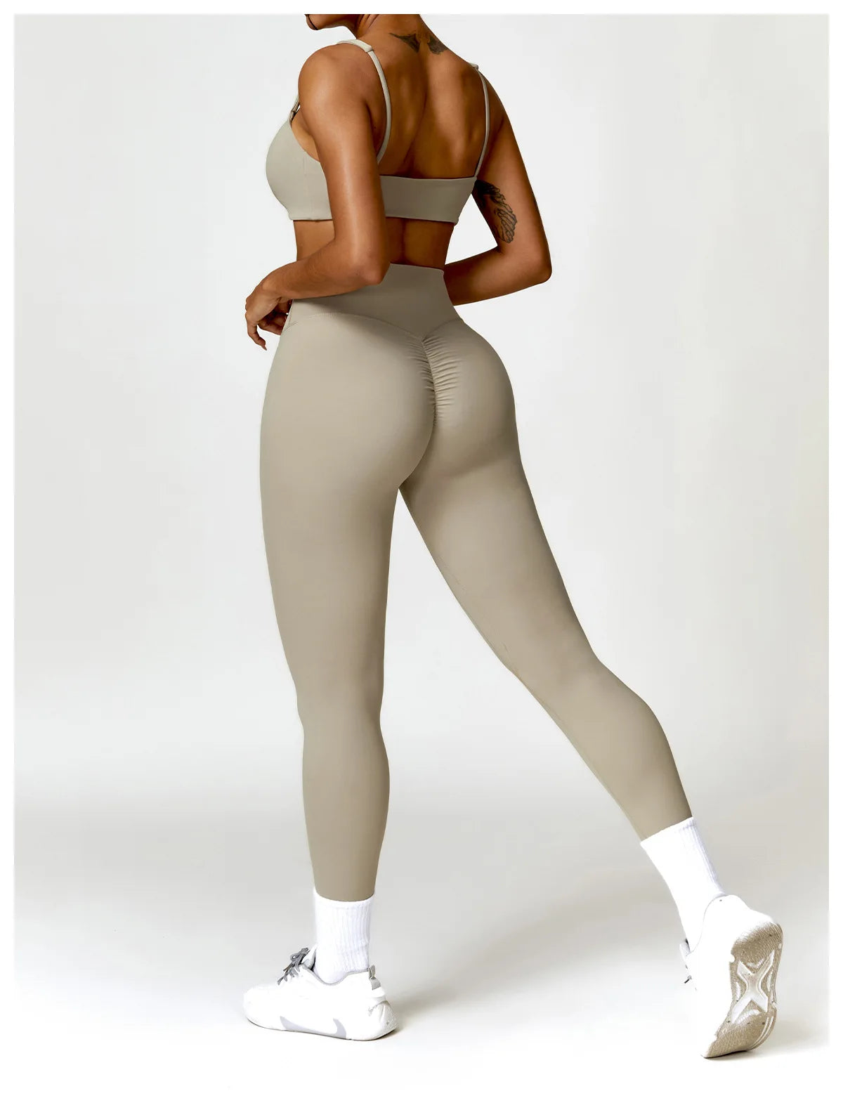 Women Yoga Set Long Sleeve Bra Leggings