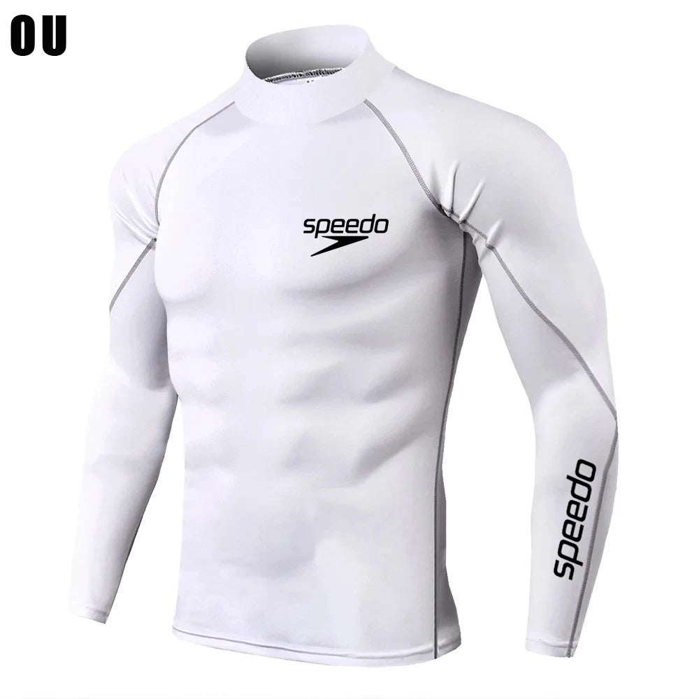 Men Swimming Tights Rash Guard Set