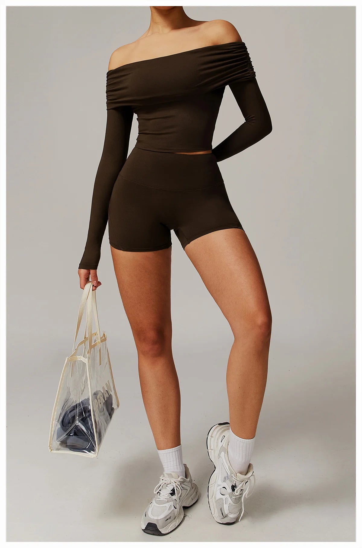 Women Yoga Set Long Sleeve Bell Pants
