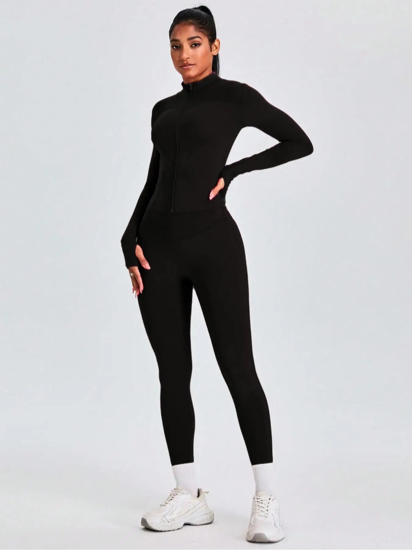 Women Tracksuit Zip Jacket Leggings Set