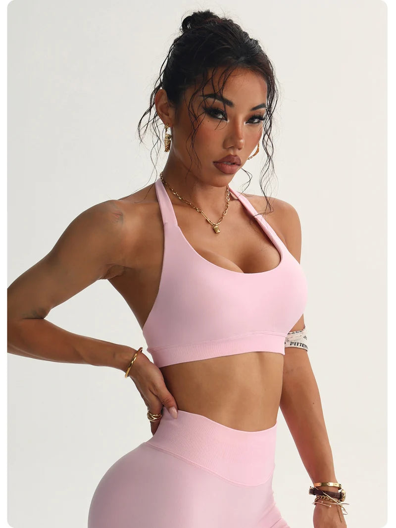 Women Sports Bra Halter Crop