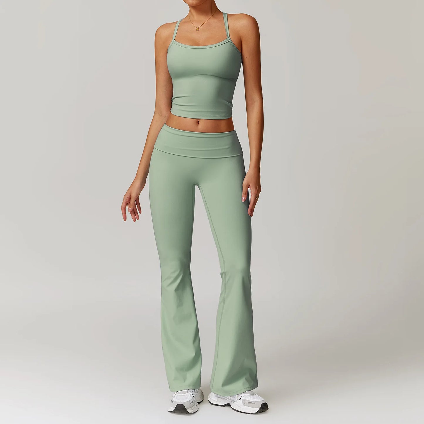 Women Yoga Set Crop Leggings