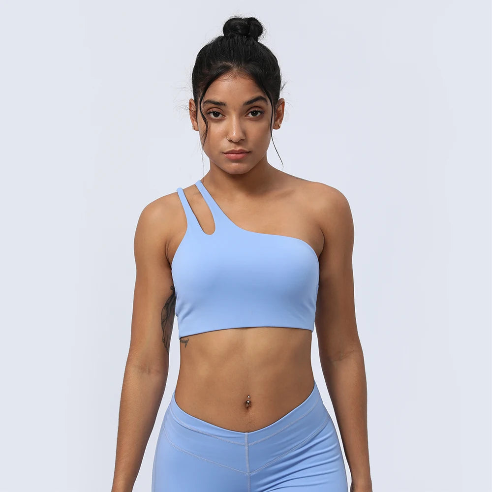 Women Sports Bra One Shoulder