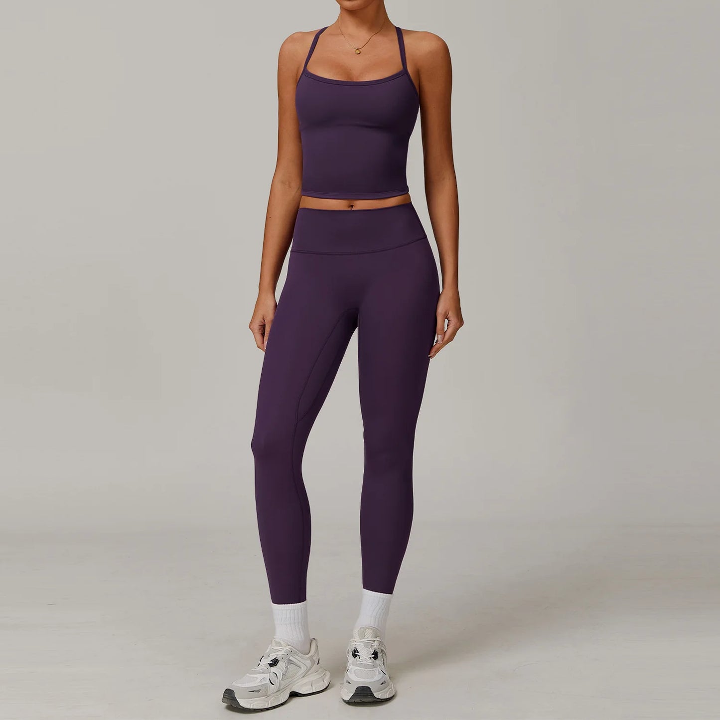 Women Yoga Set Crop Leggings