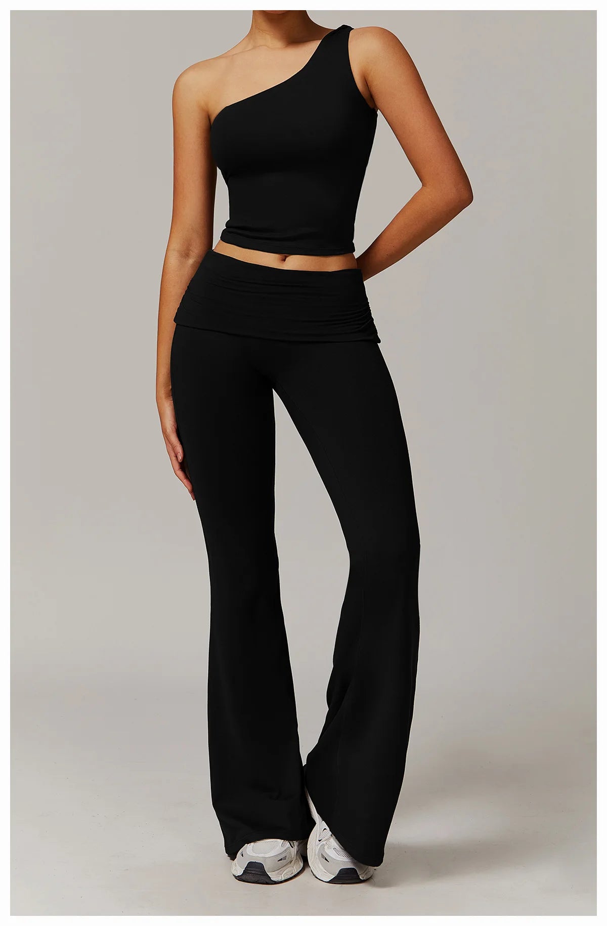 Women Yoga Set Long Sleeve Bell Pants