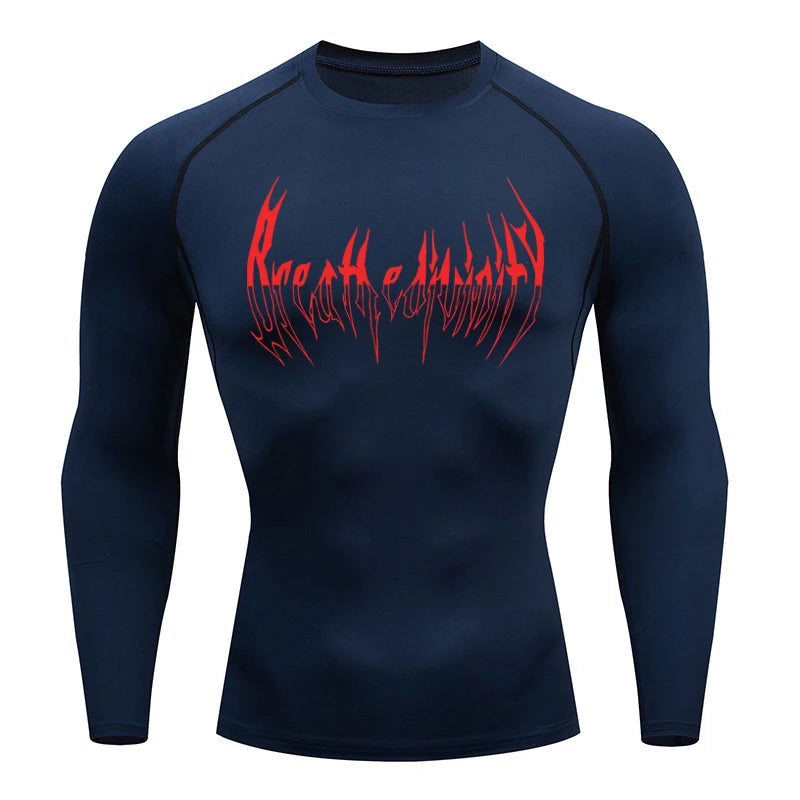 Men Compression Shirt Black Long Sleeve