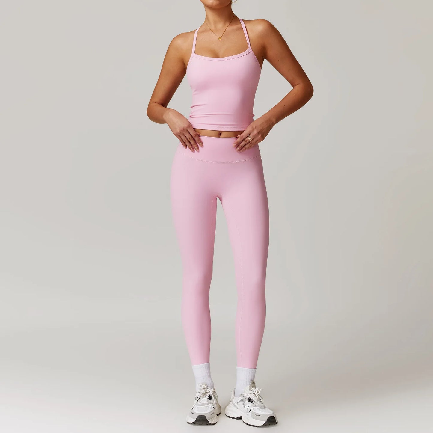 Women Yoga Set Crop Leggings