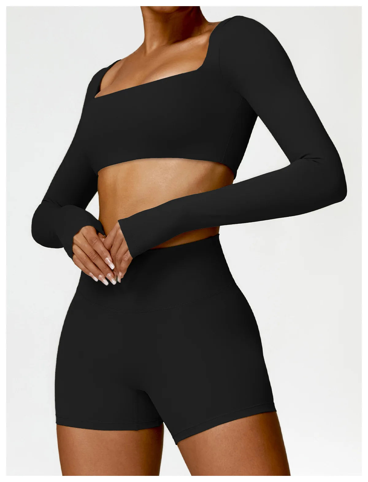 Women Yoga Set Long Sleeve Bra Leggings
