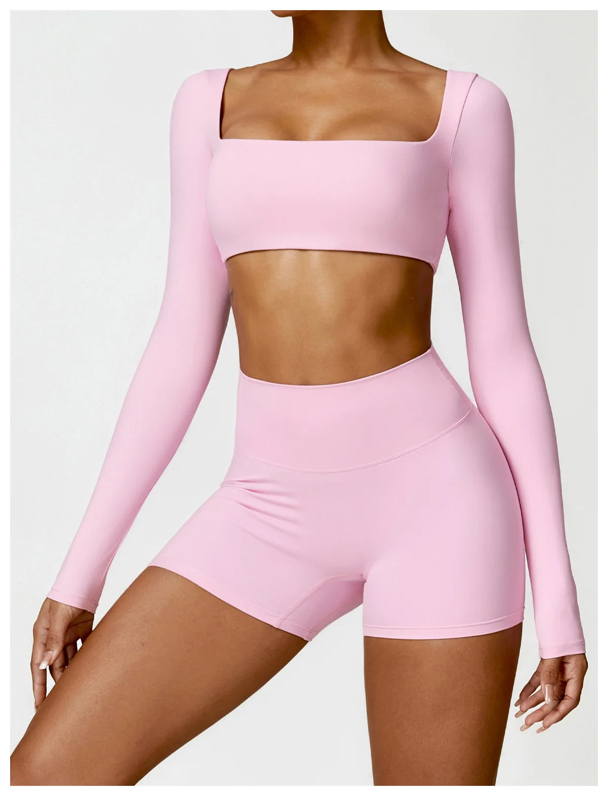Women Yoga Set Long Sleeve Bra Leggings