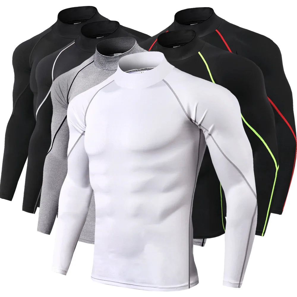 Men Swimming Tights Rash Guard Set