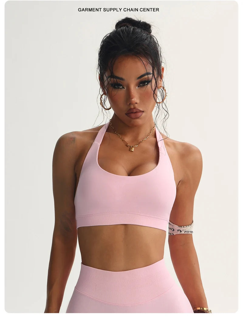 Women Sports Bra Halter Crop