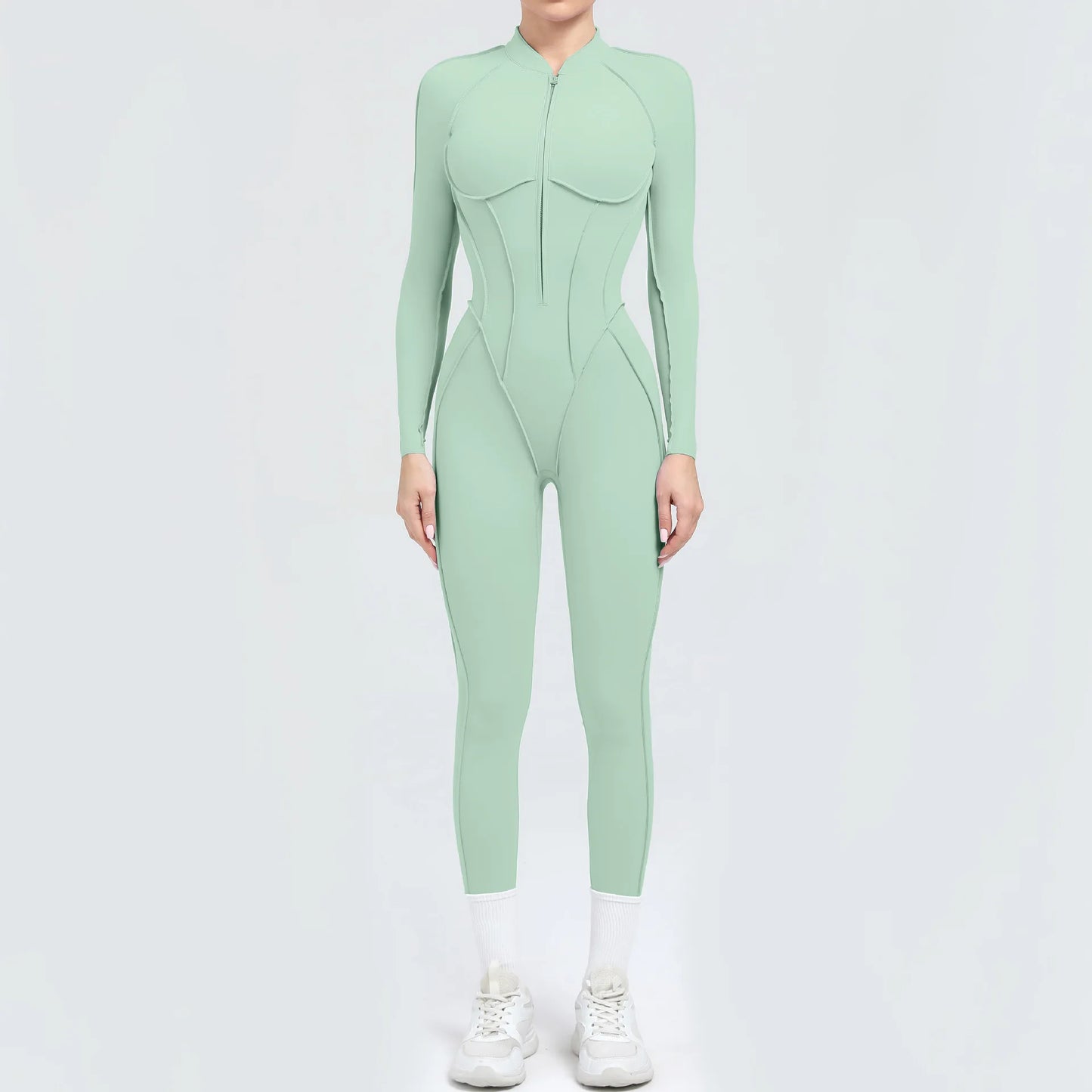 Women Jumpsuit Peach Hip Zipper