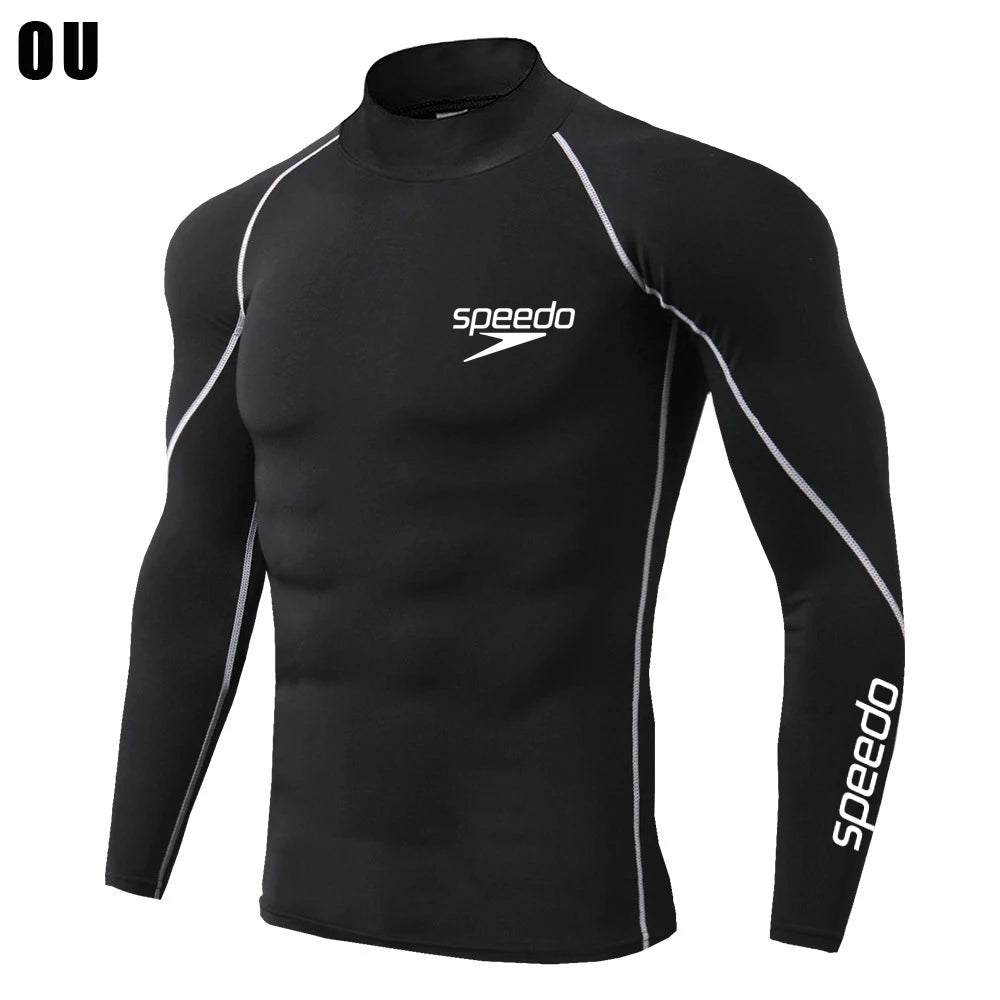 Men Swimming Tights Rash Guard Set