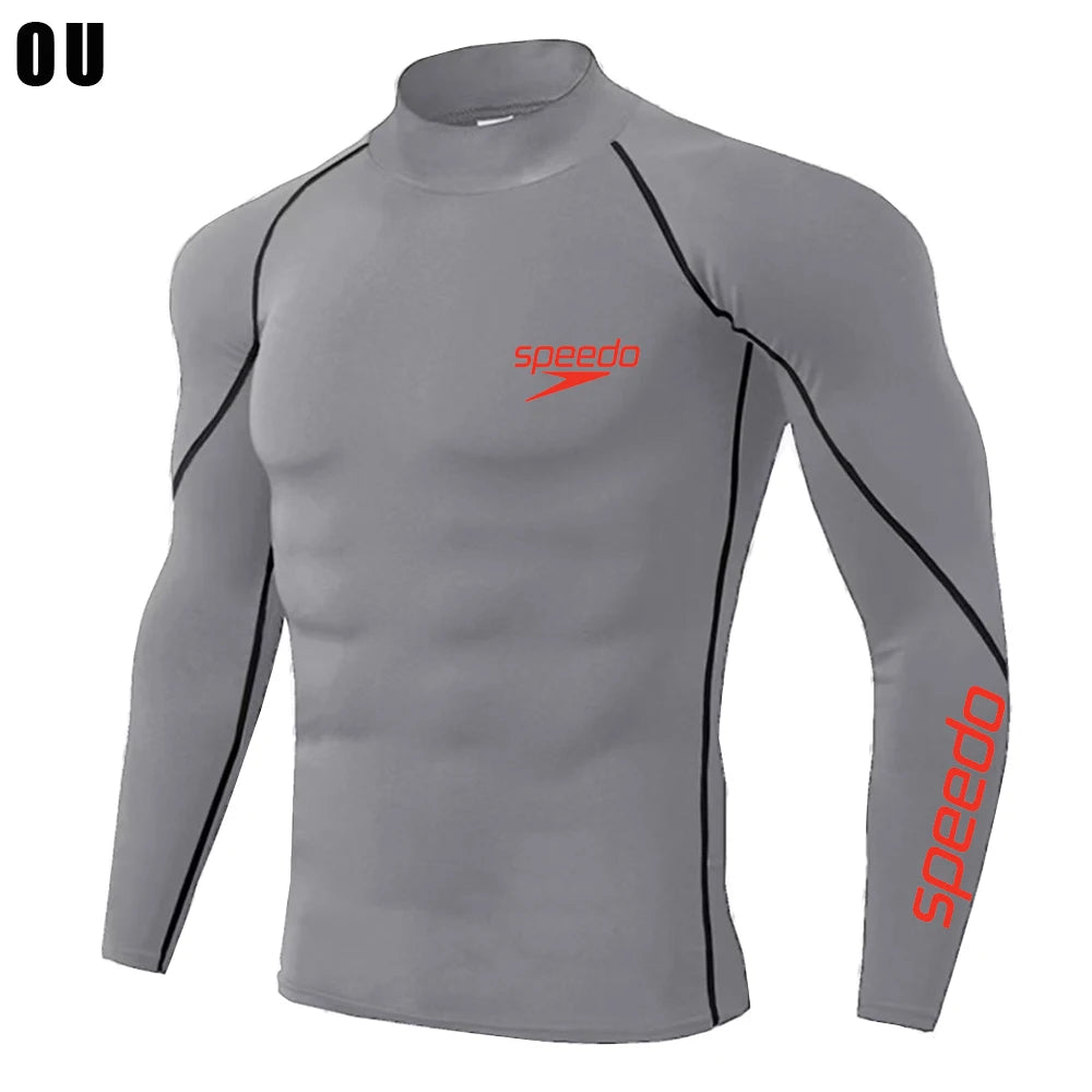 Men Swimming Tights Rash Guard Set